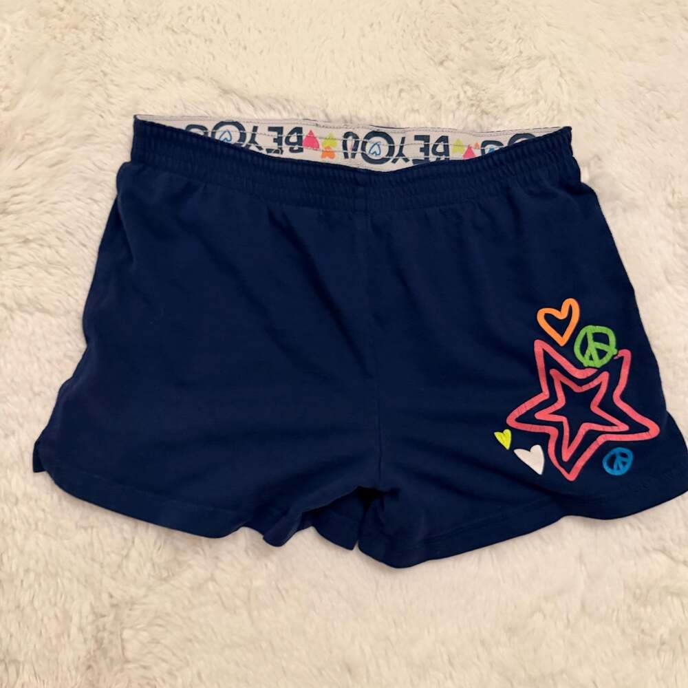 Faded Glory Navy Blue Dolphin Shorts With Star Graphic Size L (10-12)